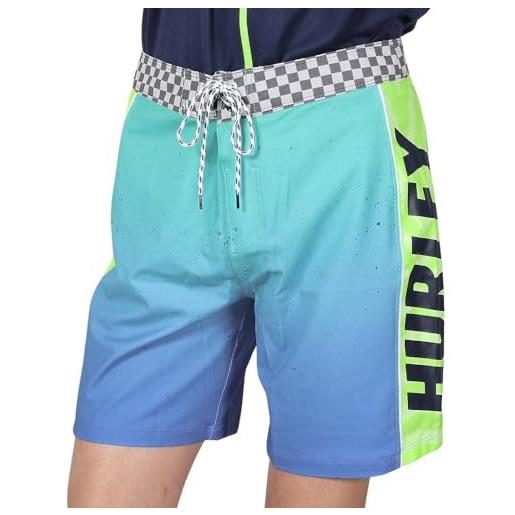 Hurley m phtm fastlane flashback 18' shorts da surf, uomo, aurora green, 36