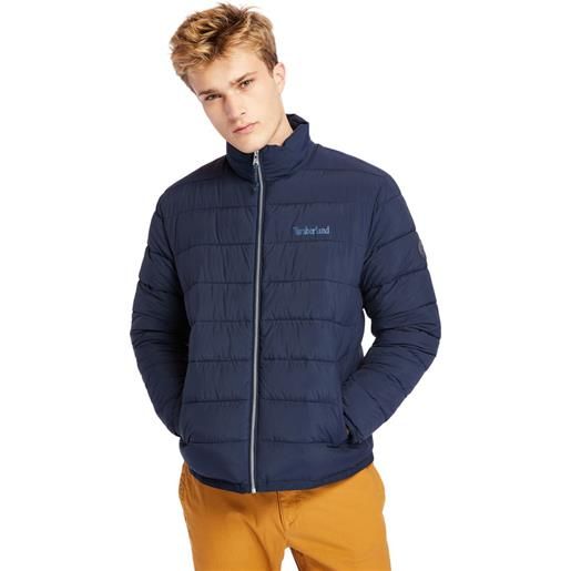 Timberland giacca trapuntata da uomo con collo a imbuto garfield in blu marino blu