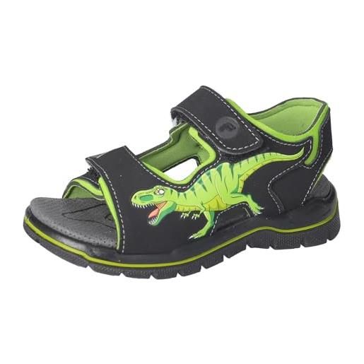 RICOSTA sandali da ragazzo saurus, scarpe estive per bambini, larghezza: medio, lampeggiante, nero acido 090, 33 eu