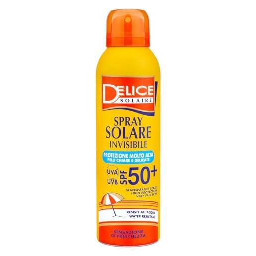 Delice Solaire | spray solare invisibile trasparente spf50+ 150 ml, protezione molto alta per una pelle protetta