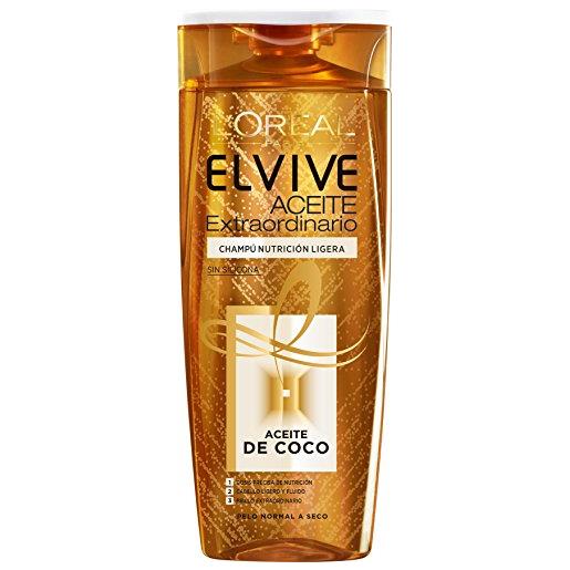 L'Oréal Paris l'oreal paris elvive olio straordinario shampoo nutriente, senza siliconi, olio di cocco - confezione da 3 pezzi x 370 ml - totale 1110 ml