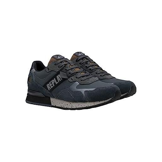 REPLAY gms1d. 000. C0050t, scarpe da ginnastica uomo, grigio (grey navy 134), 44