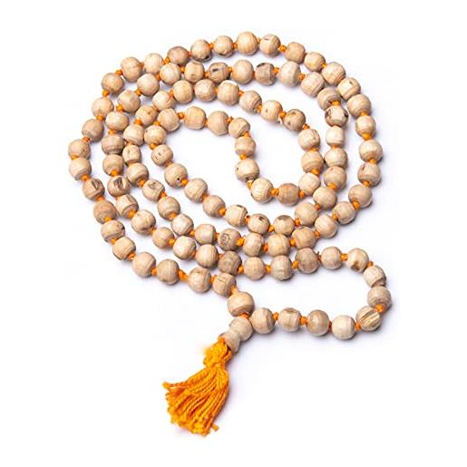 Wonder Care autentico rudraksh mala-5face- genuine himalayan rudraksha seeds religioso ornamento rosario japa mala 8mm importato dal nepal, 8 mm, legno, nessuna pietra preziosa