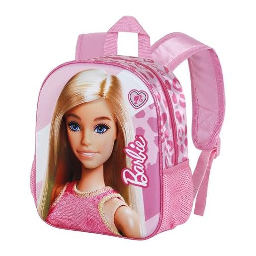 Barbie fashion-zaino 3d piccolo, rosa, 26 x 31 cm, capacità 8,5 l