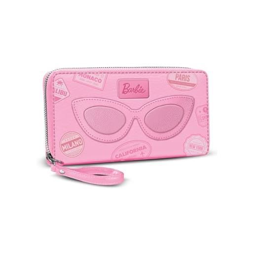 Barbie travel-portafoglio essenziale, rosa, 19 x 10 cm