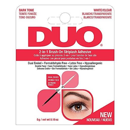 Duo ardell 2-in-1 brush on clear & dark adhesive - 1 paio