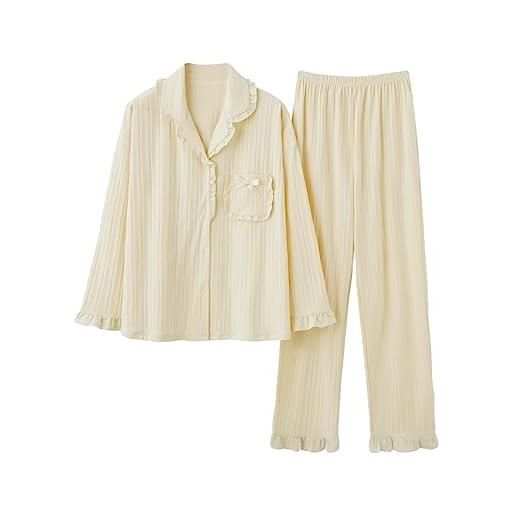 yuwqqoajv set pigiama sexy in raso morbido da donna - set pigiama corto da donna da romantico set pigiama da donna in cotone di cotone, b6801,1, m
