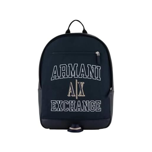 Emporio Armani armani exchange zaino grande campus capsule ax logo, blu navy/blu navy/blu navy, l uomo