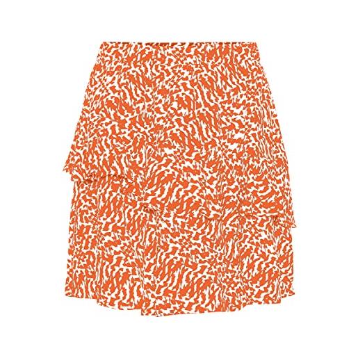 Vero moda vmohanna hw short skirt vma gonna, mandarino arancione/aop: ohanna betulla, xl donna