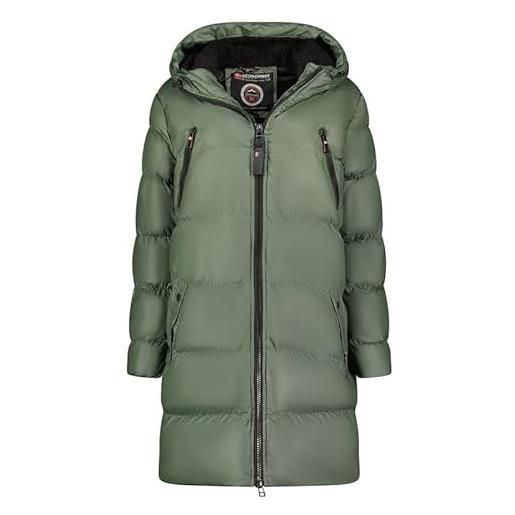 Geographical Norway adrianna lady - giacca donna imbottita calda autunno-invernale - cappotto caldo - giacche antivento a maniche lunghe e tasche - abito ideale (verde s)