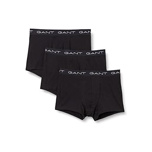 GANT boy's trunk 3-pack boxer a pantaloncino, nero, 134 cm-140 cm bambino