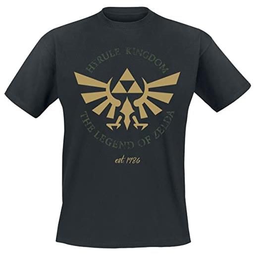 The Legend of Zelda maglia a maniche corte unisex hyrule kingdom crest nero