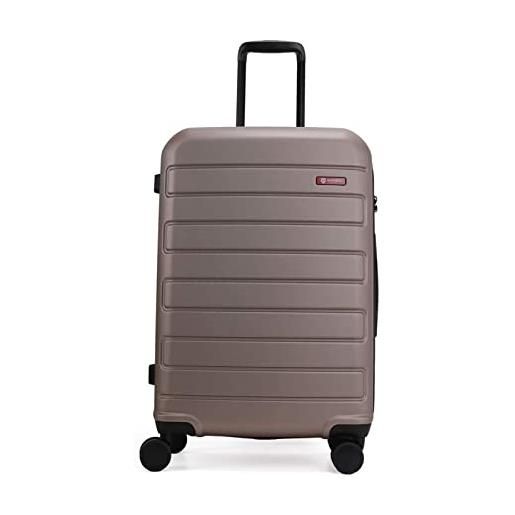 GinzaTravel valigia con 4 ruote a doppio filatore hard shell bagaglio a mano piccolo 50 pollici/medio/24 pollici/28 pollici durevole carrello da viaggio antigraffio, medium: 24in(66*43*27cm), valigia