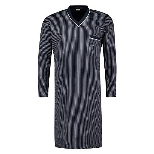 ADAMO camicia da notte a maniche lunghe taglie forti in blu navy con strisce bianche taglia 10xl, blu navy, 4xl