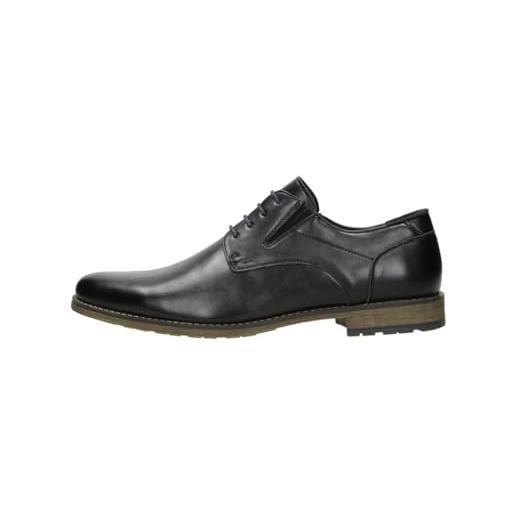 Fitters Footwear That Fits scarpa business da uomo fitters max in colore nero pu, scarpe da uomo oversize - scarpe grandi da uomo, max 51 eu nero pu