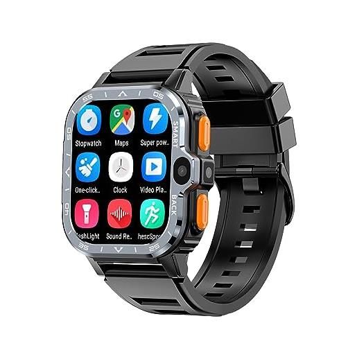Rainbuvvy smart watch 4g lte sp9832e 4 gb + 64 gb 8.0 mp dual camera android 8.1 smartwatch usb trasferimento file wi. Fi gps orologio fitness da uomo (nero, 4gb+64gb)