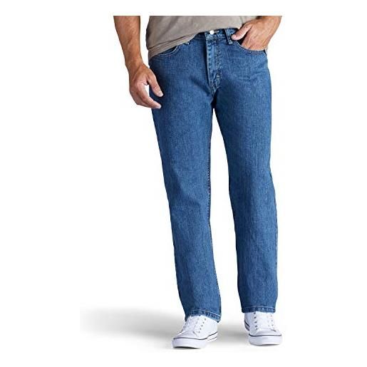Lee jeans straight jeans uomo, blu (newman), 56 it (42w/30l)