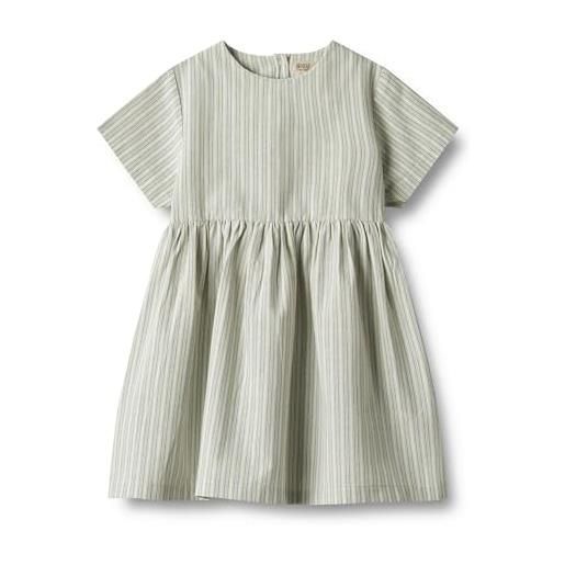 Wheat abito estivo a maniche corte esmaralda-ragazza-certificato gots-sostenibile vestito da gioco, 4109 aquablue stripe, 6 anni bambina