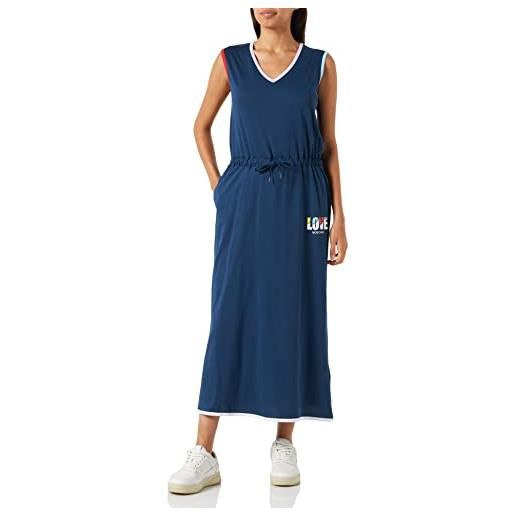 Love Moschino regular fit sleeveless long dress, blu, 48 donna