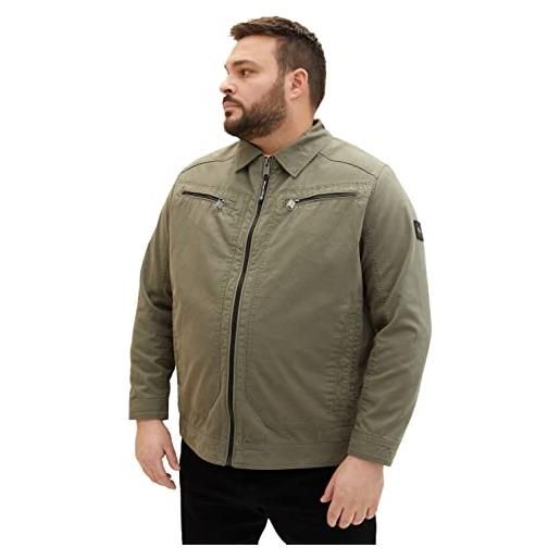 TOM TAILOR giacca plus size, uomo, verde (dusty olive green 10415), 3xl