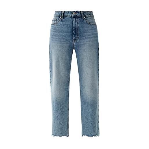 s.Oliver jeans karolin cropped a gamba dritta, azzurro (denim azzurro), 44w x 34l donna