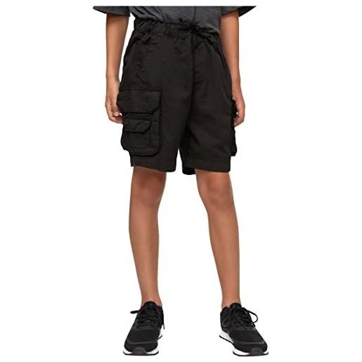 Urban Classics boys double pocket cargo shorts, pantaloni cargo bambini e ragazzi, black, 122/128