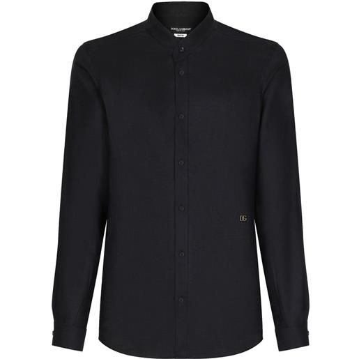 Dolce & Gabbana camicia con placca logo - nero