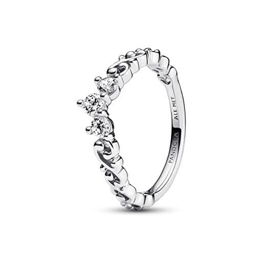PANDORA 192232c01 - anello da donna, in argento, elegante diadema con vortice, in metallo, zirconia cubica, metallo, zirconia cubica