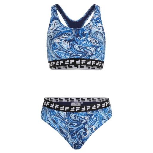 Fila salinas racer back set bikini, blue acrylic aop, l donna