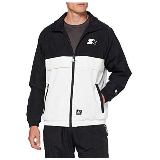 Starter black label jogging giacca riscaldante, nero/bianco, s uomo