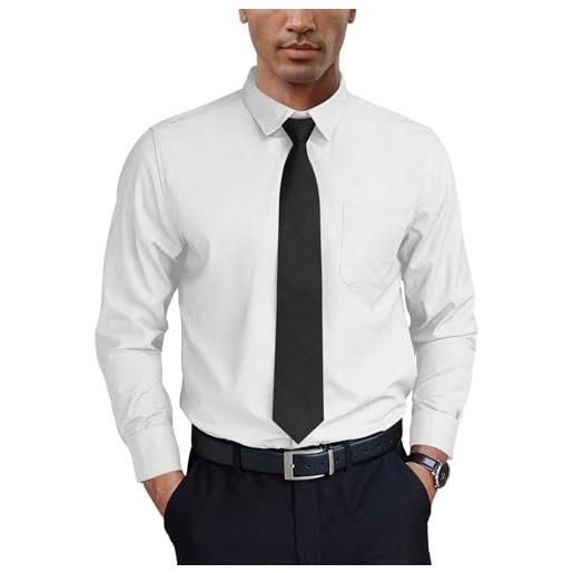 Halfword camicia uomo elegante maniche lunghe formal casual business matrimoni party grigio xxxl