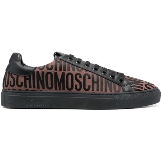 Moschino sneakers con logo jacquard - marrone