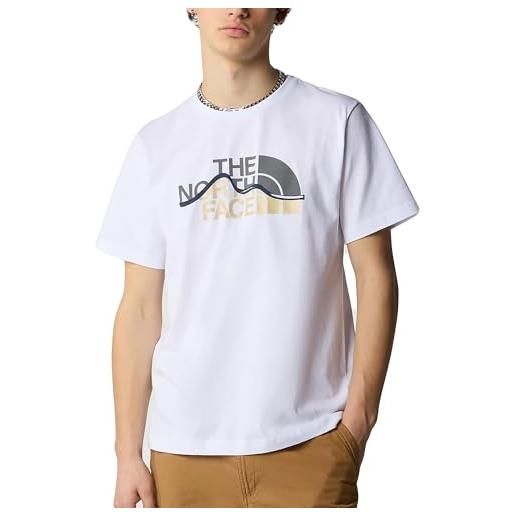 The North Face nf0a87ntfn41 men's s/s mountain line tee t-shirt uomo tnf white taglia m