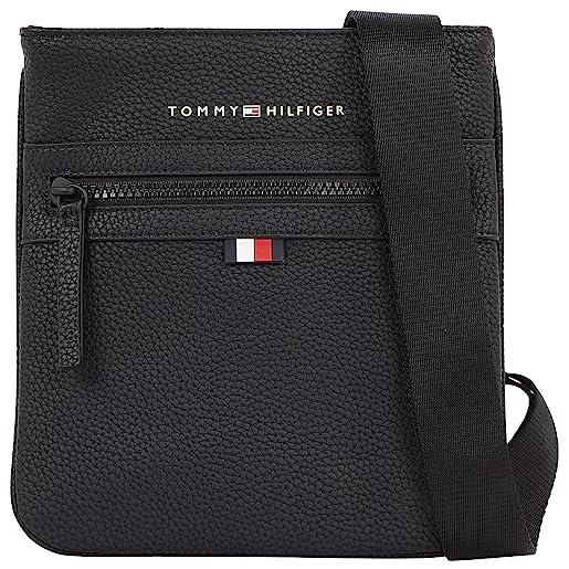 Tommy Hilfiger borsa a tracolla uomo essential pu mini crossover piccola, nero (black), taglia unica