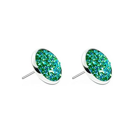 Secretmotion orecchini rotondi con diamanti verdi femminili intarsiati con zirconi di nuova tendenza orecchini temperamento di nicchia di fascia alta