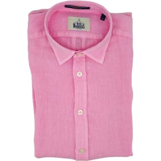 BD BAGGIES camicia bradford lino uomo bright pink