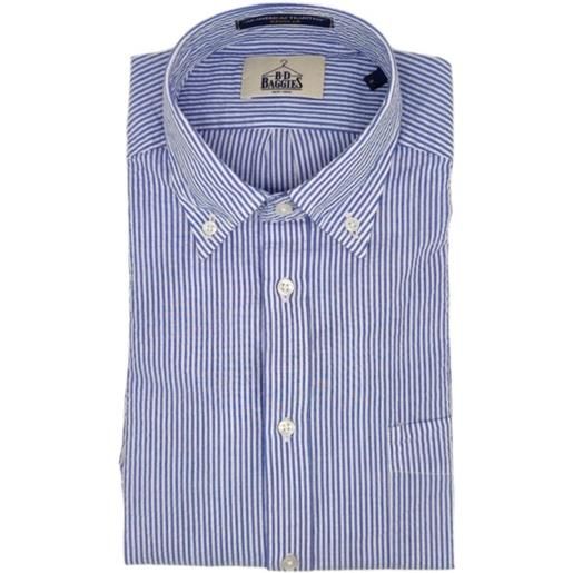BD BAGGIES camicia bradford cotton stripes uomo white/blue