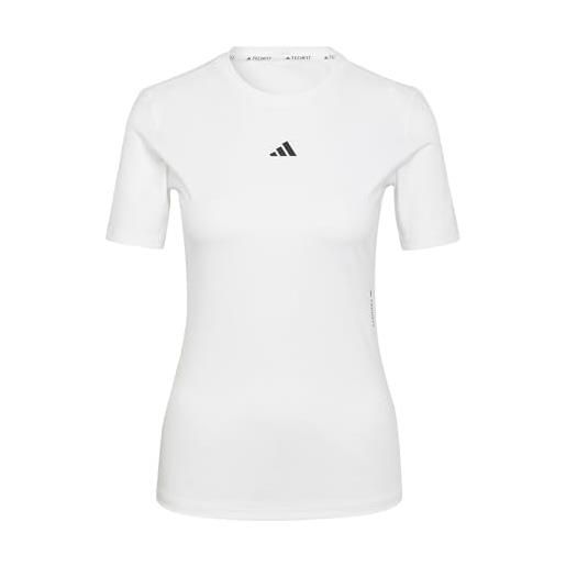 adidas techfit training tee maglietta, black white, xl women's