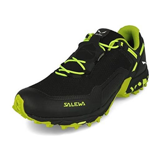 SALEWA ms speed beat gore-tex, scarpe da ginnastica uomo, black out/fluo yellow, 45 eu