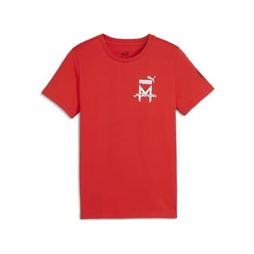 PUMA ac milan t-shirt ftbl icons, bambini e ragazzi, unisex, puma red, 12 anni