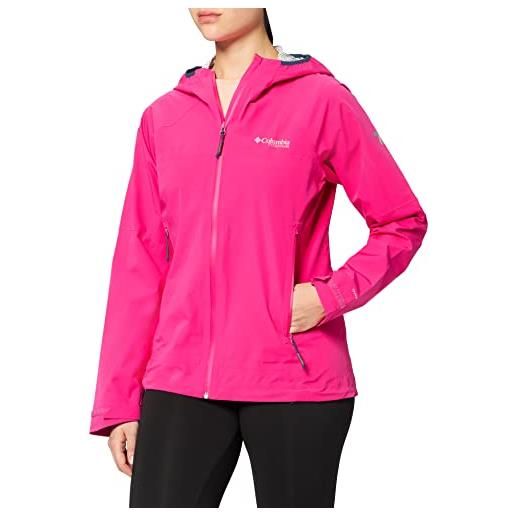 Columbia trail magic shell, giacca impermeabile da donna, rosa acceso, m