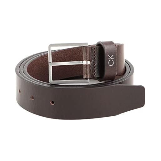Calvin Klein cintura uomo formal belt 3.5 cm cintura in pelle, marrone (dark brown), 80 cm