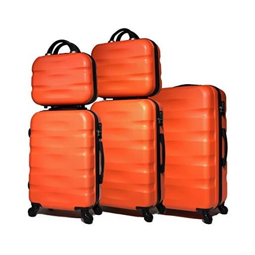 Celims marchio francese - set di 5 valigie in materiale rigido, arancione ( 5806 ), lot