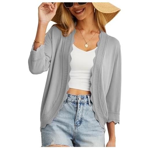GRECERELLE, cardigan da donna estivo, leggero, morbido, casual, corto, lavorato a maglia, per abiti, estate, sere, matrimoni, rosso, xl