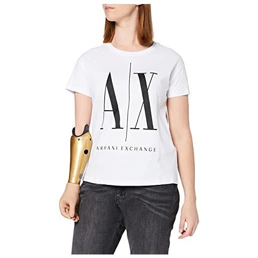 Armani Exchange icontee logo t-shirt, donna, bianco, l