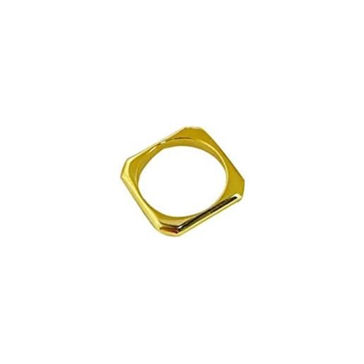 GeRRiT anello s925 argento stile coreano semplice interno rotondo quadrato anello delle donne stile anello argento semplice argento, argento semplice, 53mm