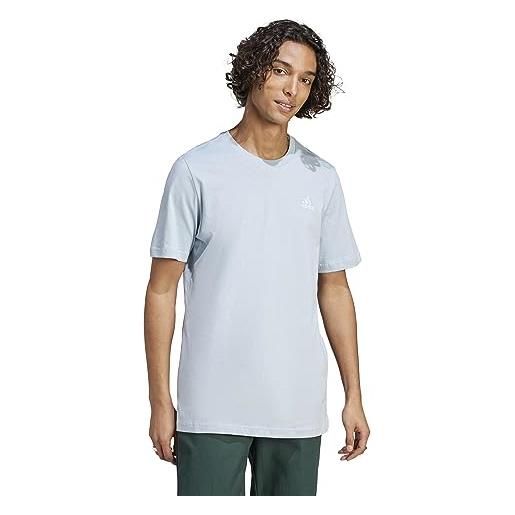 adidas essentials single jersey embroidered small logo tee t-shirt, collegiate green, xs uomo