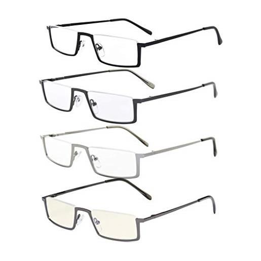 Eyekepper 4-pack di qualità della molla cerniere half-rim occhiali da lettura includono lettori di computer +2.25