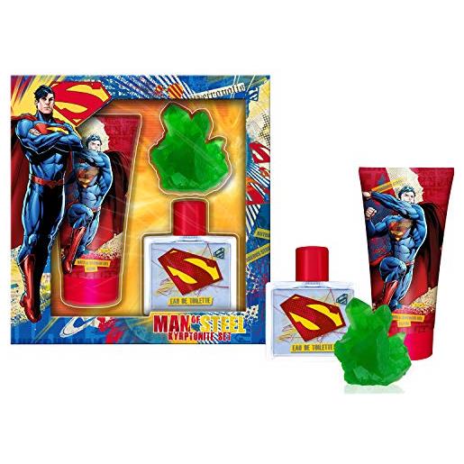 Air-Val set regalo per bambini - eau de toilette 50ml - gel doccia 150ml e sapone - superman - 480 ml
