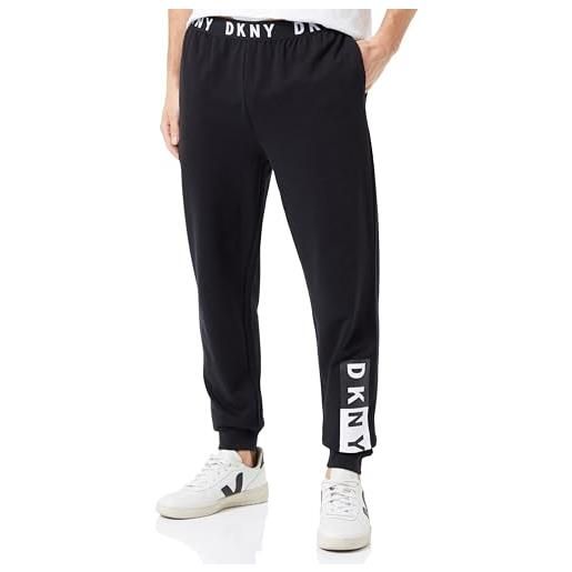 DKNY pantalones de descanso para hombres en gris pantaloni casual, black, xl uomo